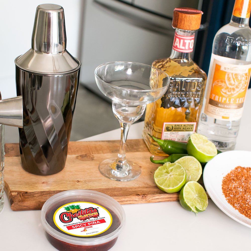 Spicy Jalapeno Margarita with Spicy Pina Chamoy